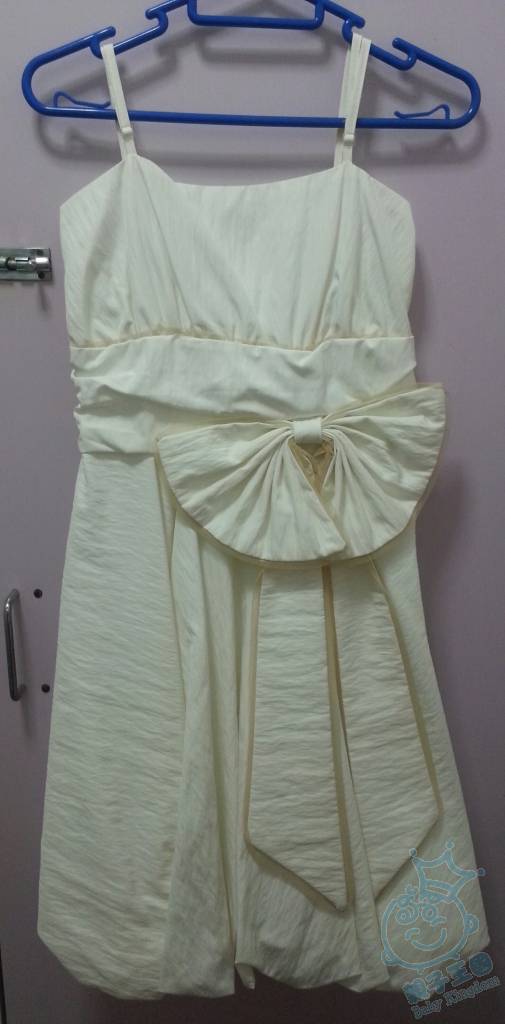 ew 白色 吊带 蝴蝶 灯笼脚裙 姊妹 伴娘 晚宴裙