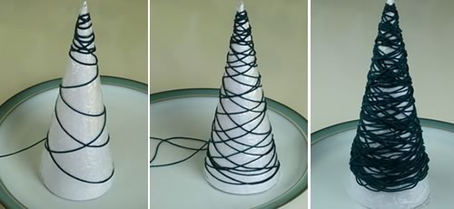 miniature-christmas-tree-ornaments-wrapping-yarn-on-cone-500x230px