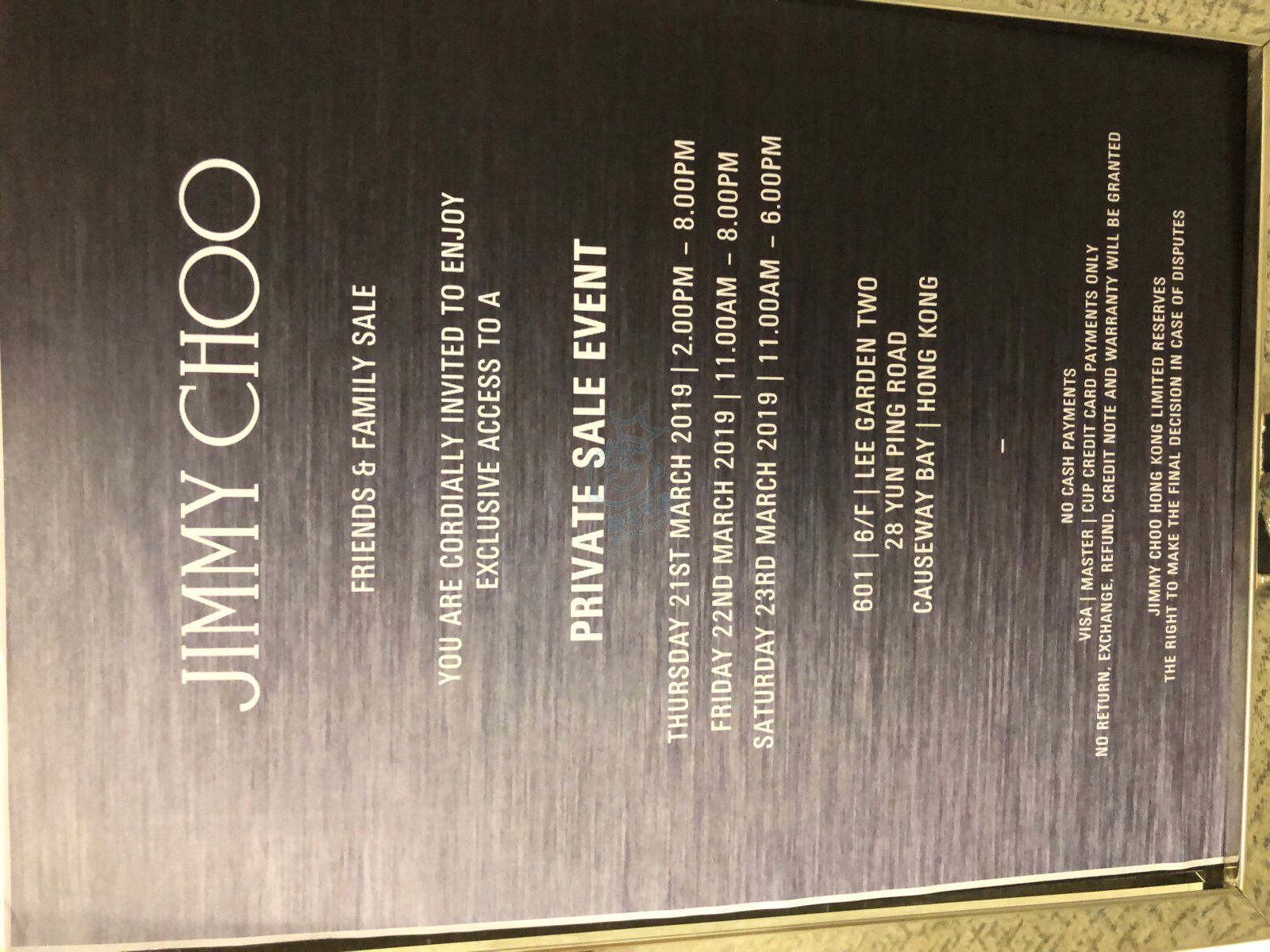 jimmy choo private sale